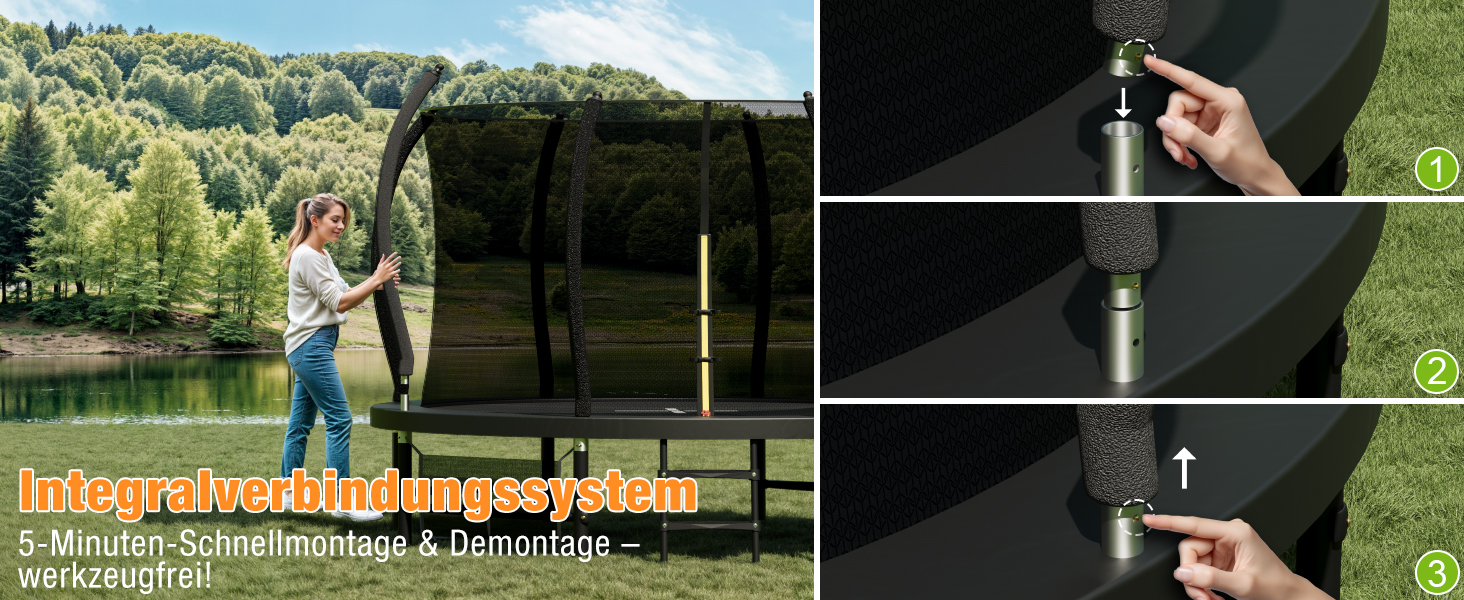 Батут Devoko вуличний Ø427 см, GS-сертифікат, посилені траверси, міцний, надійний, 427x427x265 см