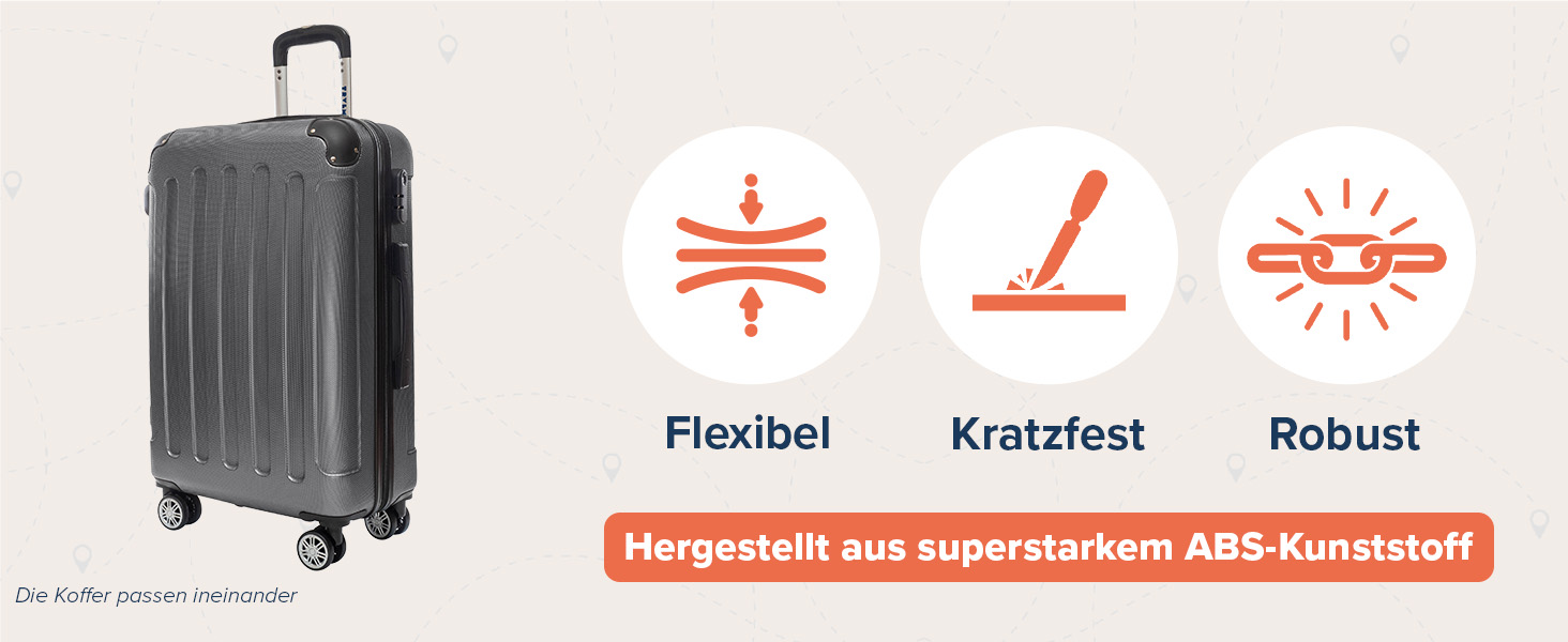 Набір валіз TRVLMORE: 2 валізи з жорстким корпусом, набір валіз для подорожей