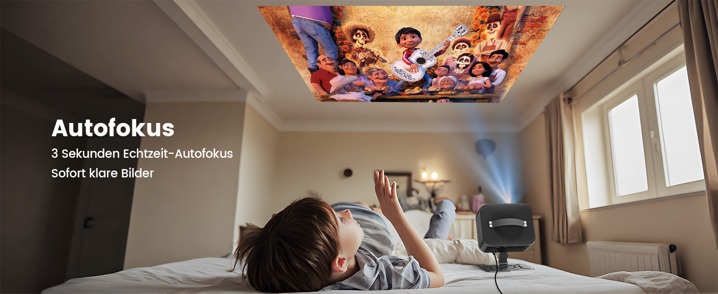 Smart-проектор ONOAYO 4K HDR10 з Dolby Audio, 15000 ANSI люмен, WiFi 6, Bluetooth 5.4, підтримка 800+ додатків, міні-беамер для домашнього кінотеатру, чорний