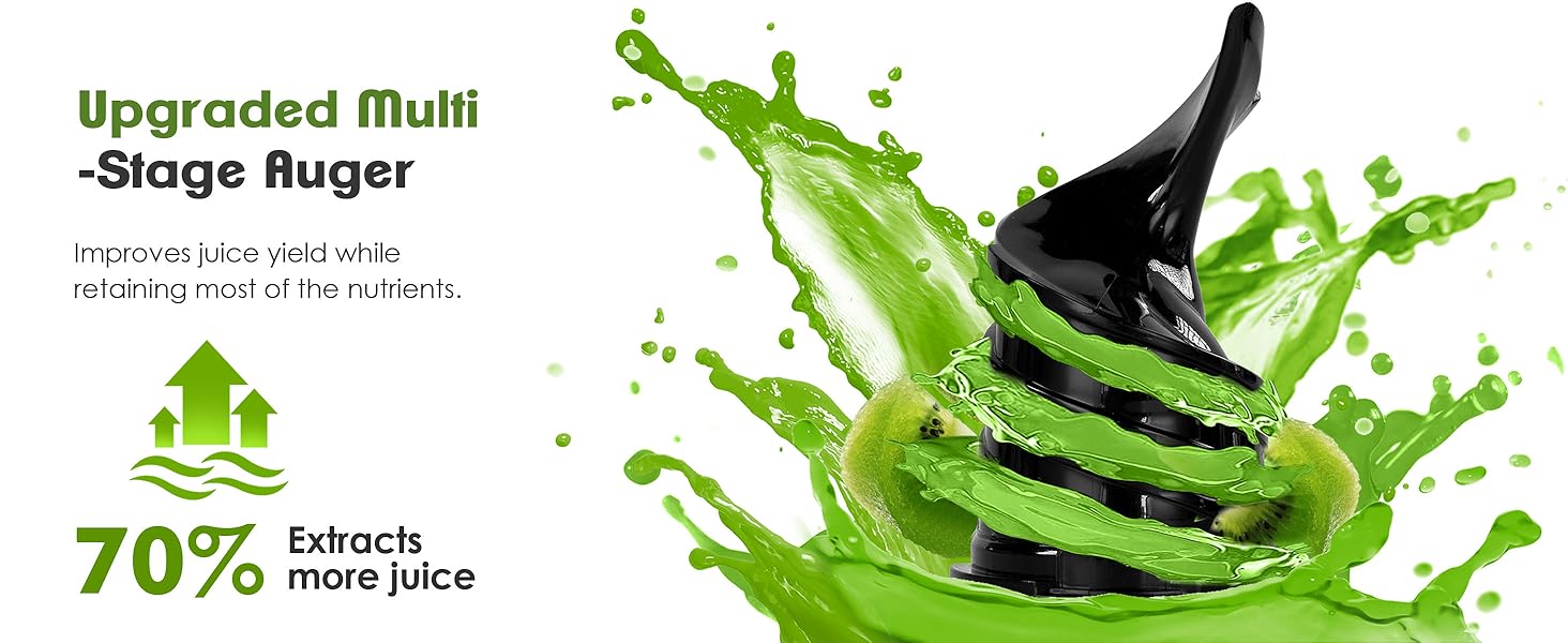 Фреш-прес Fretta Slow Juicer: повільний соковитискач з нержавіючої сталі, 135 мм, 1.8 л, з функцією реверсу, BPA Free, 250W сірий