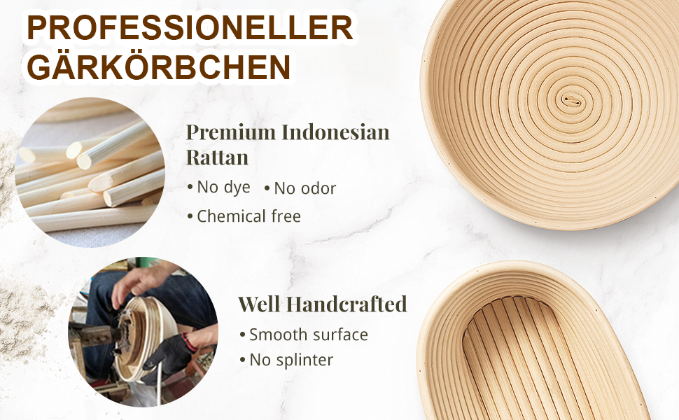 Набір для закваски з 21 елементом: 2 гільзи (23 см круглі, 25 см овальні), скляна тара 900 мл для заквашування, аксесуари для випікання хліба для початківців та професіоналів