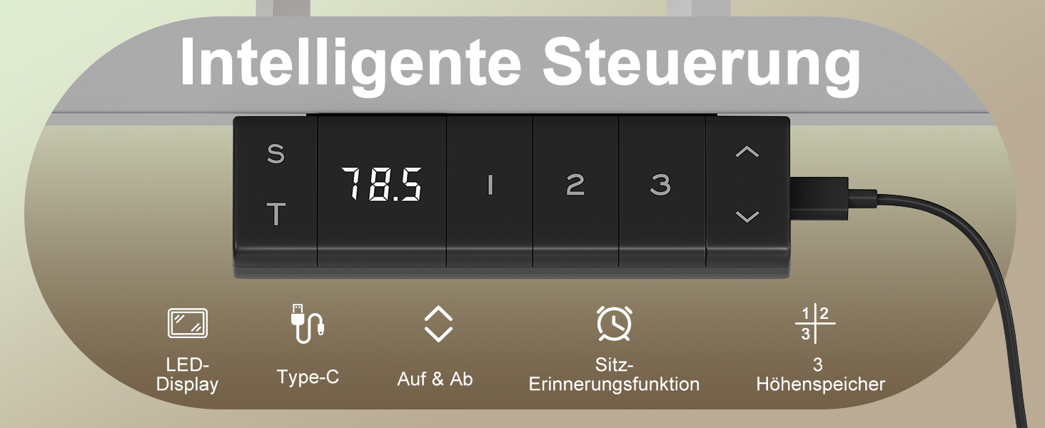Електричний стіл Devoko 200x80 см з USB-C, білий. Регулювання висоти, комп'ютерний стіл з органайзером для кабелів
