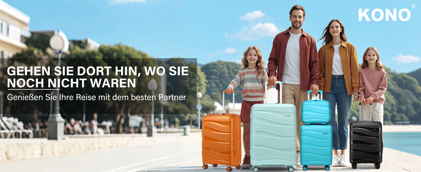 KONO середній валіза 65см з поліпропілену з TSA замком, 65x46x26.5см (кремово-білий)