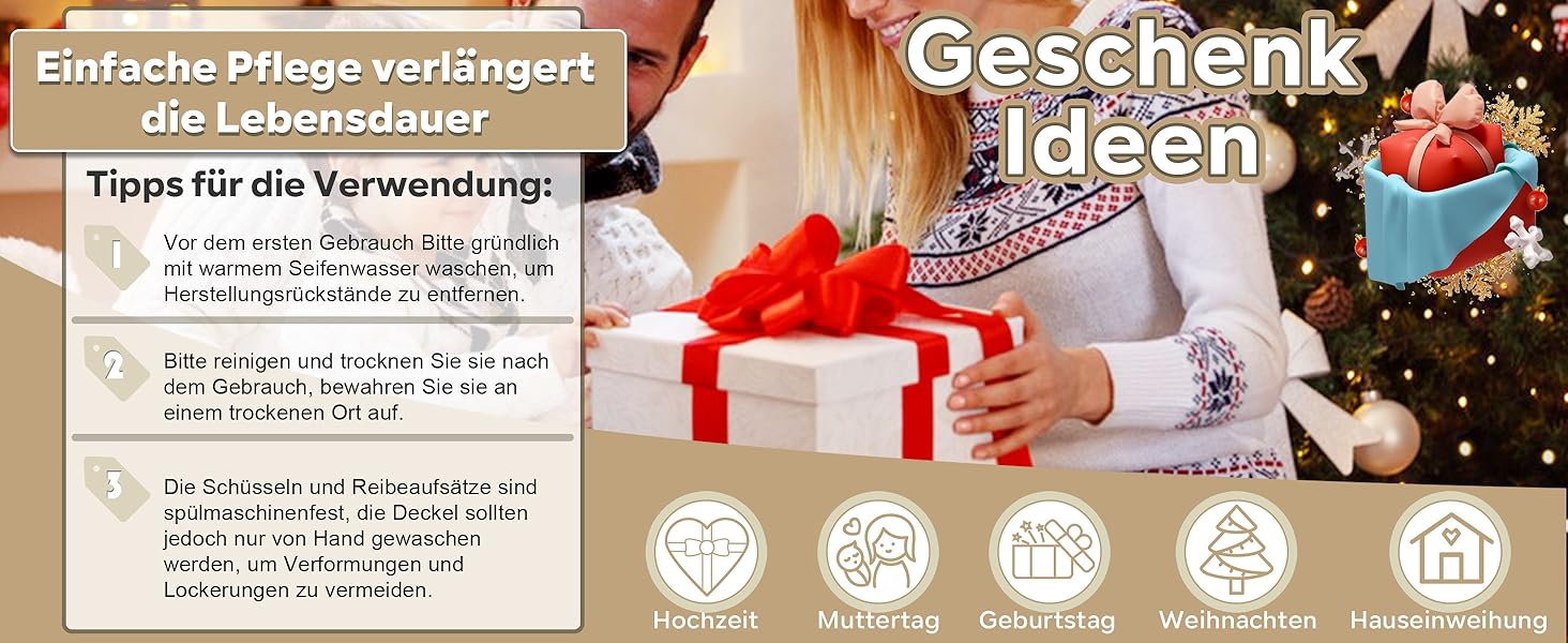 Набір мисок HaWare 6 шт. з нержавіючої сталі з кришками та набором терок, 4.6л/2.8л/2.5л/1.6л/1.2л/0.7л, з силіконовим дном, для миття в посудомийній машині