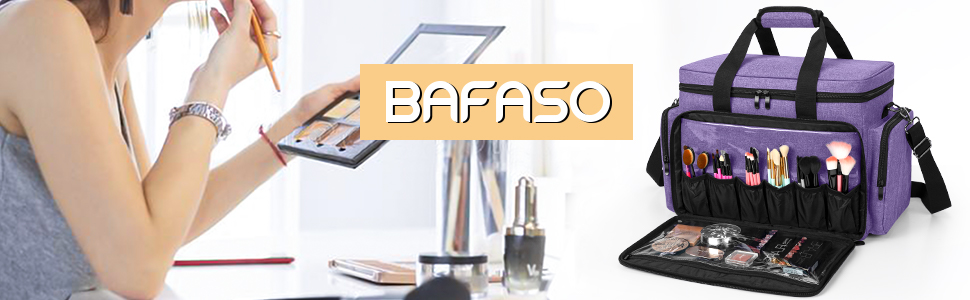 Органайзер для макіяжу BAFASO: велика косметичка для косметики, кейс для косметики для жінок, органайзер для подорожей (фіолетовий)