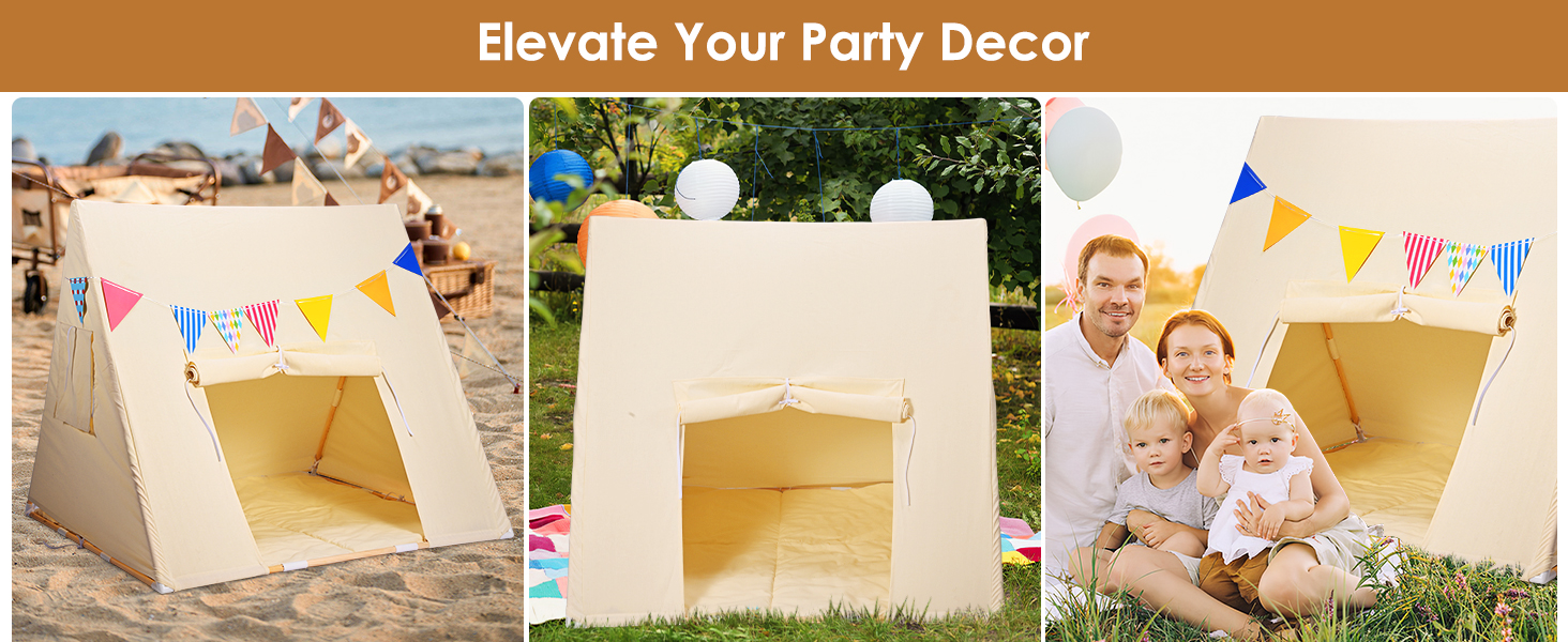 Дитячий намет Yontwe трикутної форми з килимком для гри в приміщенні. Ігровий будиночок для дітей, намет-халапа для дівчаток та хлопчиків, декор для дитячої кімнати.