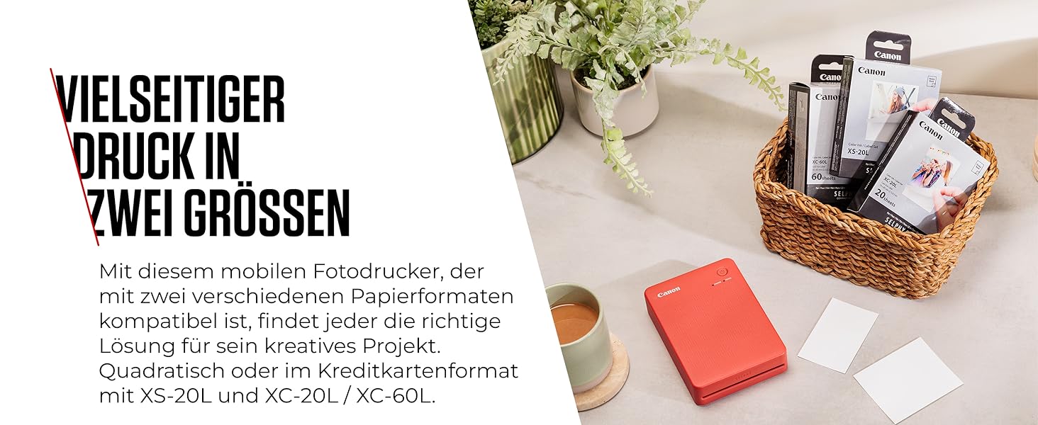 Canon Selphy QX20 – Портативний принтер для фотографій з Wi-Fi, термосублімаційний друк, USB-C зарядка, білий (без чорнил/паперу)