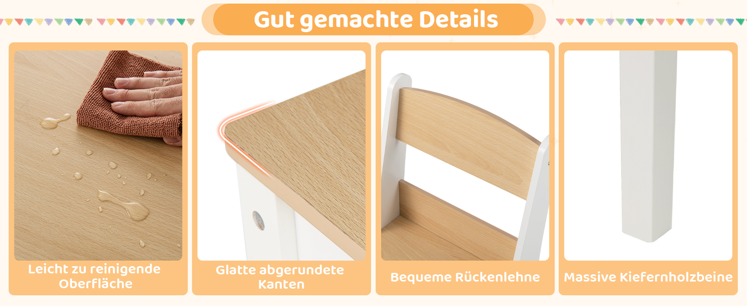 Дитячий стіл COSTWAY 3 в 1 з 2 стільцями: стіл для малювання, мольберт, місце для зберігання. Дерев'яний дитячий стіл-трансформер, 120 x 60 x 60 см (натуральний колір).