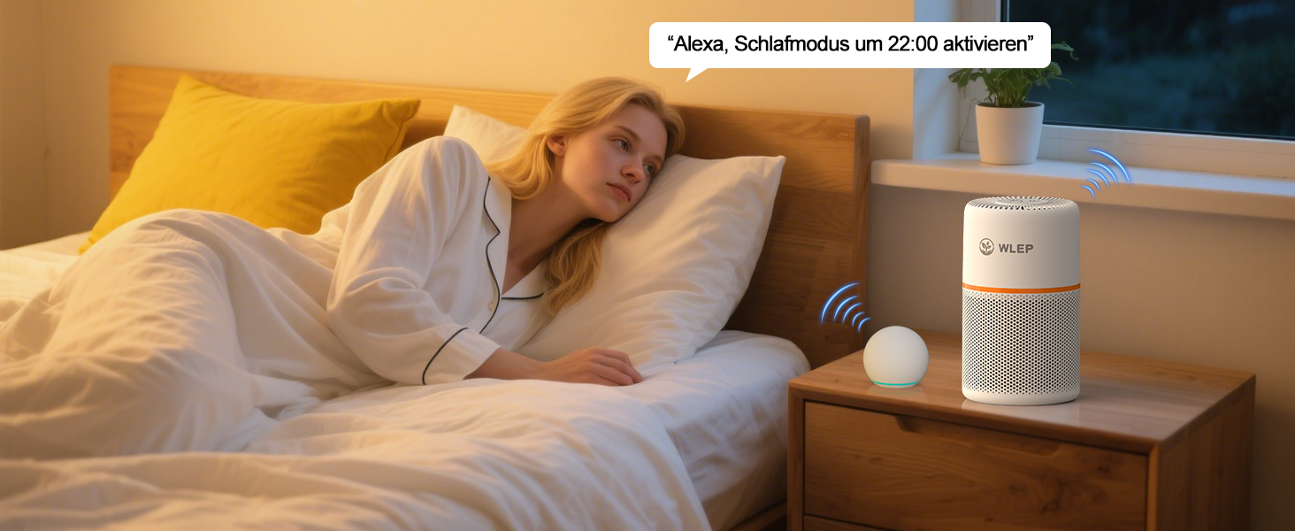 Повітряочисник для спальні з HEPA фільтром H13, активованим вугіллям, функцією ароматерапії, 360° циркуляцією повітря, нічним світлом та тихим режимом (KJ1-3S APP)