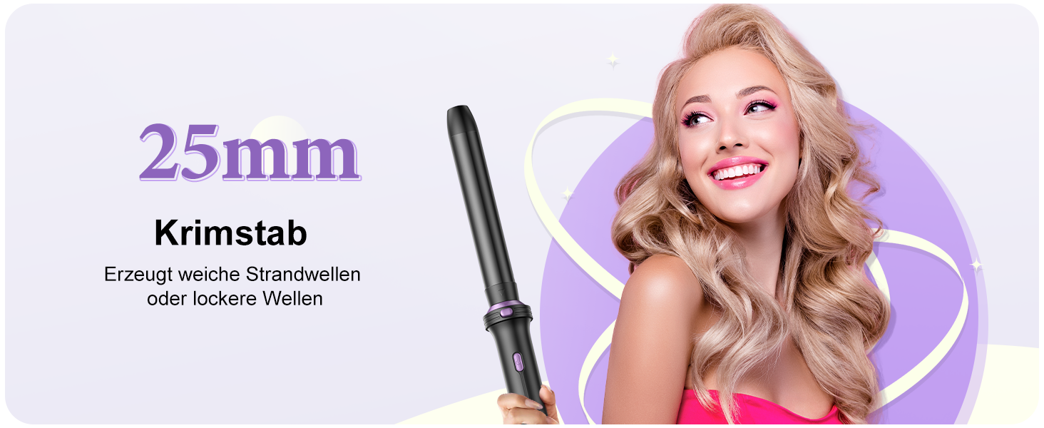 BESTOPE PRO Локкенстаб: Набір випрямляча та плойки 5-в-1 з термощіткою, 3 плойки (9-25 мм) для великих локонів, 13 температур, захисне покриття, рукавичка, затискач (базальтовий чорний)