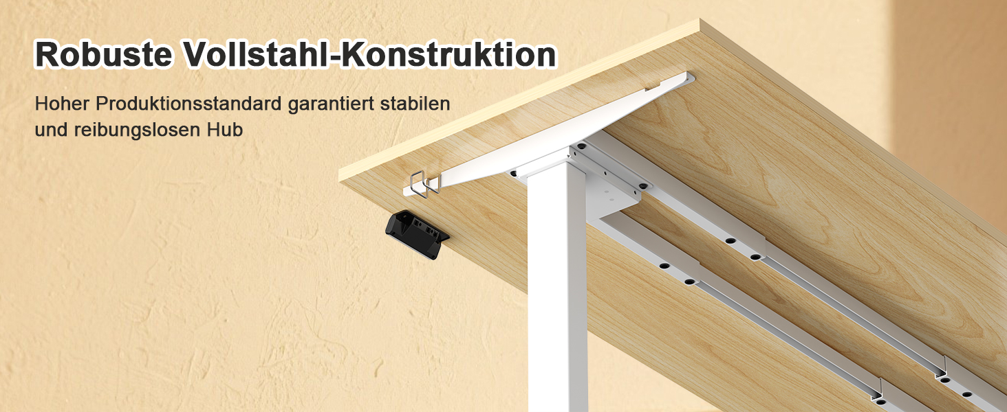 Регульований стіл JUMMICO з міцним підйомним механізмом (2 мотори, 3 пам'яті) 100x140 см, білий