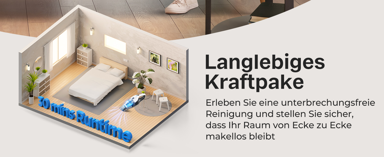 Акумуляторний ручний пилосос для авто та дому, потужний бездротовий портативний пилосос для килимів, сходинок та шерсті тварин, білий