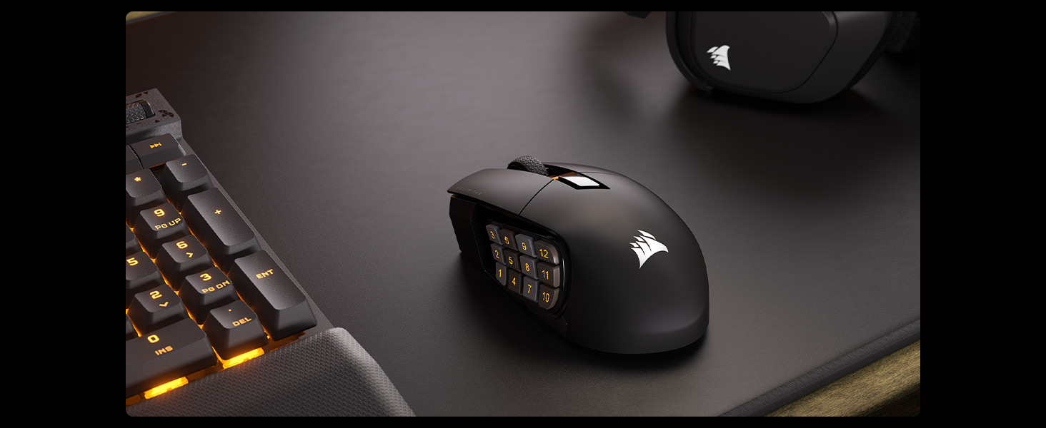 Ігрова миша Corsair Scimitar RGB Elite для MOBA/MMO, дротова, чорна