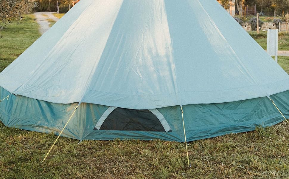 Намет Bell Tipi JUSTCAMP для сімей та груп 8 осіб, сірий - водонепроникний (3000 мм), висока стеля