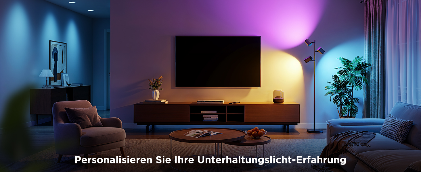 Світлодіодна підлогова лампа Govee 3-Flammen RGBWW, Matter, 1500lm, сумісна з Alexa, 64+ сцени, синхронізація з музикою, 157см, чорна для вітальні, спальні, кабінету