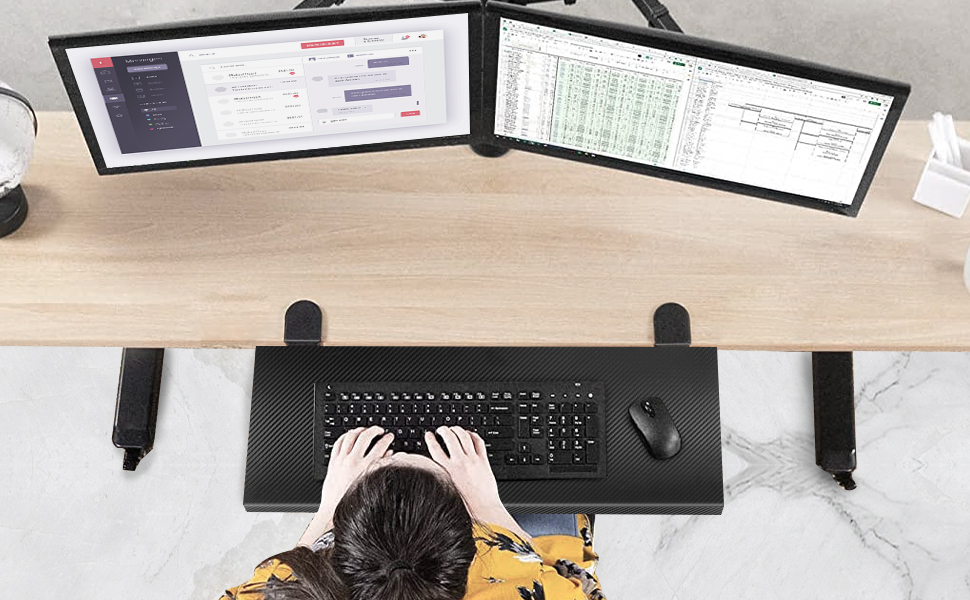 VAYDEER Подовжувач для столу з підставкою під руки та клавіатуру, чорний - Ergonomic Desk Extender