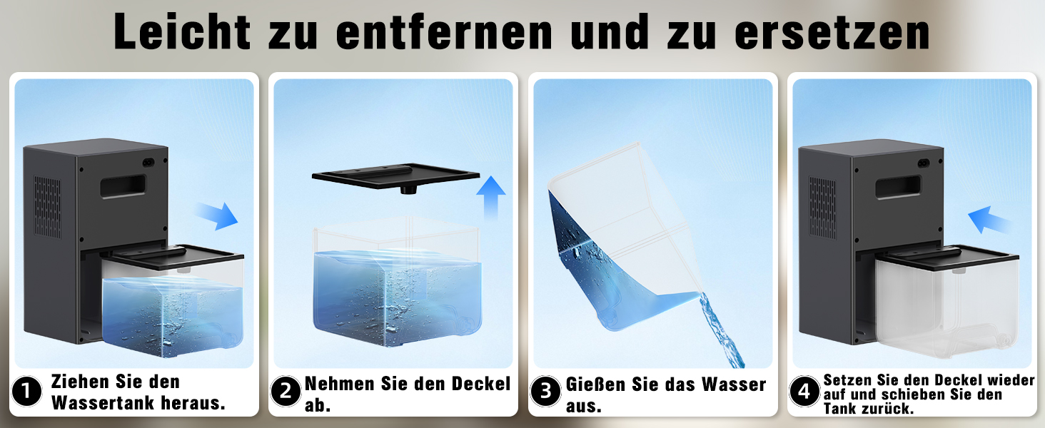 Електричний осушувач повітря Tipkook, 2400 мл, автоматичне відтавання, 10 кольорів підсвічування, таймер 8/12/24 год, ≤35 дБ, портативний для ванної, спальні, кухні, шафи, сірий