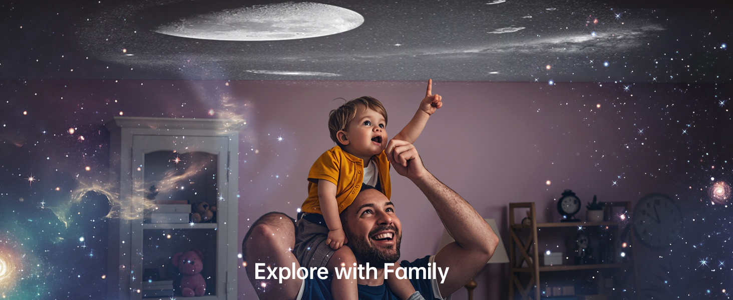 Проєктор зоряного неба VanSmaGo 8 покоління Sternenhimmel Galaxy: Планетарій, нічник HD, обертання 360°, таймер