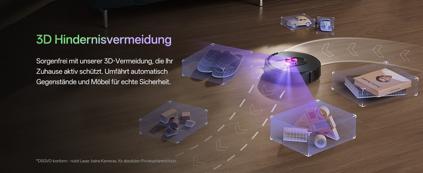 Робот-пилосос Vexilar W15 з функцією миття підлоги, бездротовий, 10000Pa, LiDAR-навігація, 180 хвилин роботи, керування через додаток та голосовий помічник