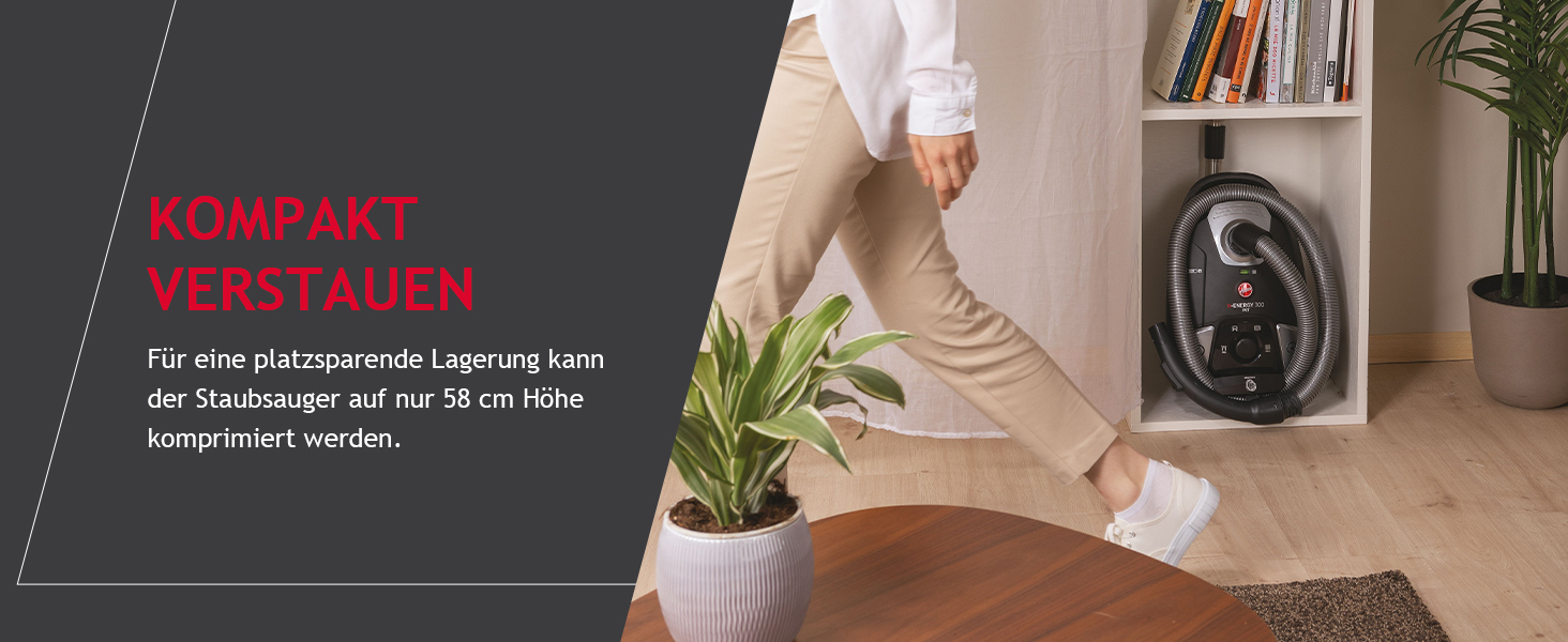 Пилголом Hoover HE520 з мішком 3,5 л, тихий (69 дBA), автоматична система видалення мішка, фільтр EPA, насадка для тварин