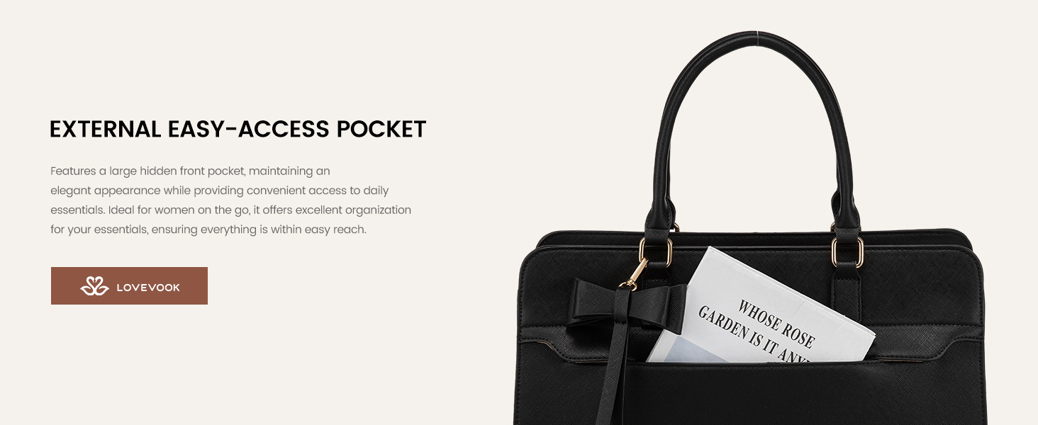 Сумка LOVEVOOK для жінок, велика, 15.6 дюймів, для ноутбука, робоча, елегантна, однотонна, шкіряна, для школи, офісу, ділових поїздок, shopper, tote bag (15.6 дюймів, фіолетово-чорна)