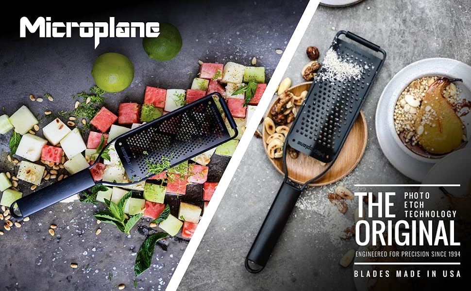 Терка кухонна Microplane Grob з нержавіючою сталлю, Made in USA, для сиру, моркви, імбиру, кокосу та хріну, серія Black Sheep, чорна, велика решітка