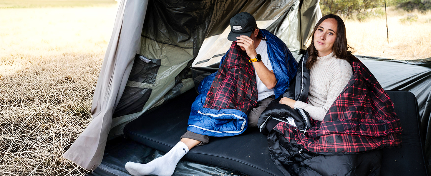 Спальний мішок KingCamp XXL з бавовняного фланелі для дорослих, класичний сірий, 220x100 см