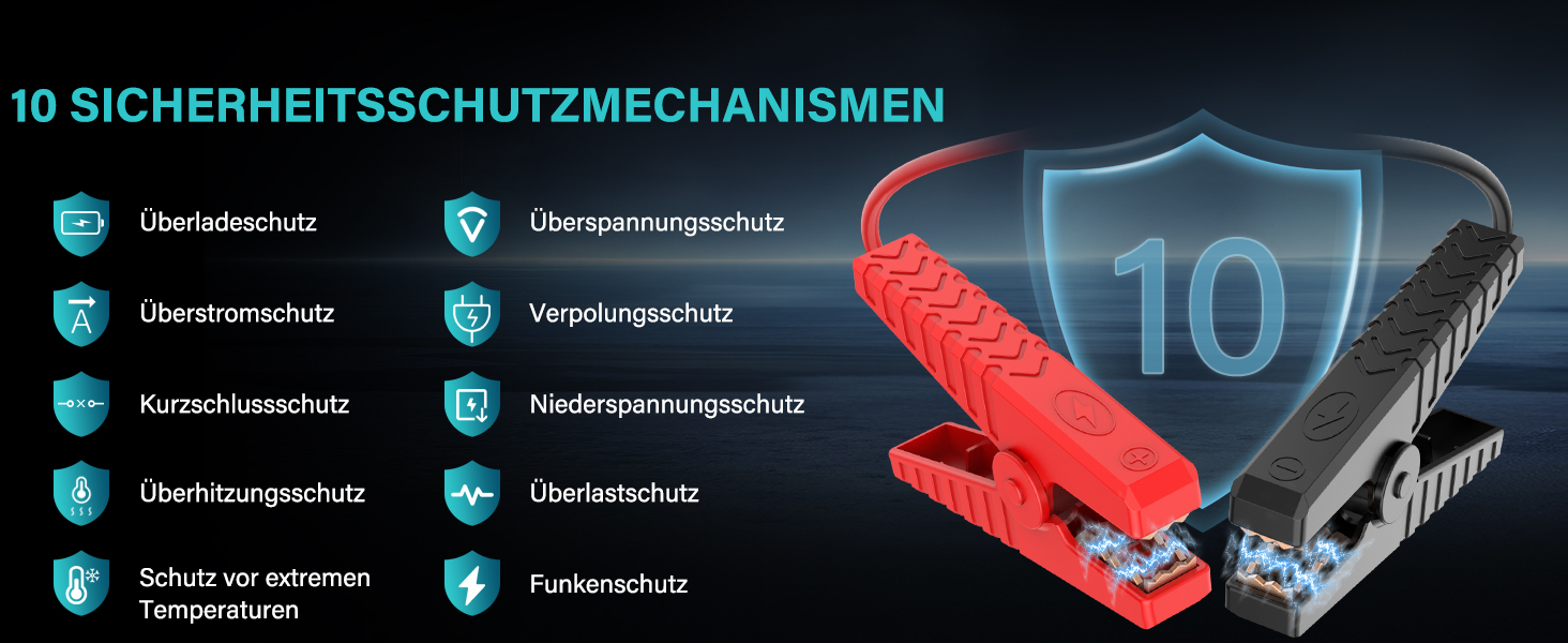 Powerbank Starthilfe 7000A для автомобіля: 27000 mAh, 160 PSI, компресор, LED-ліхтарик, для 12V бензинових та дизельних двигунів (до 8.0L)