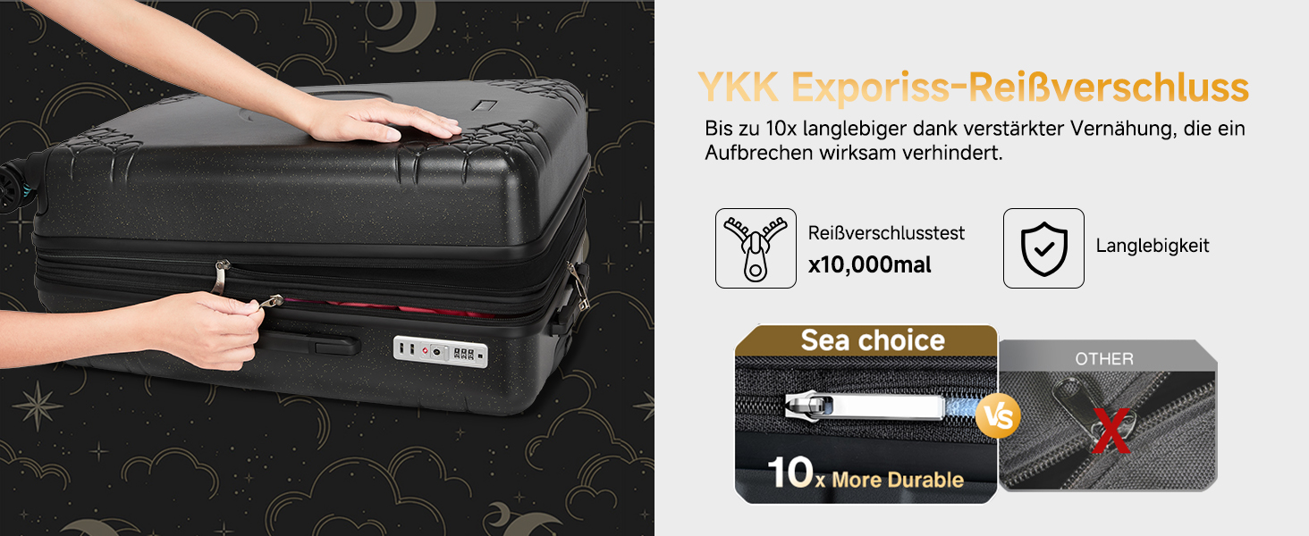 Набір валіз Sea Choice 3 шт. з жорстким корпусом, розширюваний, легкий, з TSA замком, бежевий