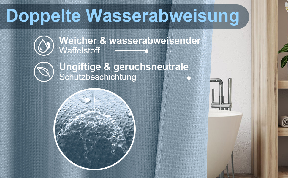 Шторка для душу з льону з металевими кільцями, сіра, 182 x 214 см. Тканинна шторка для ванни, водовідштовхувальна, антигрибкова, для ванної кімнати