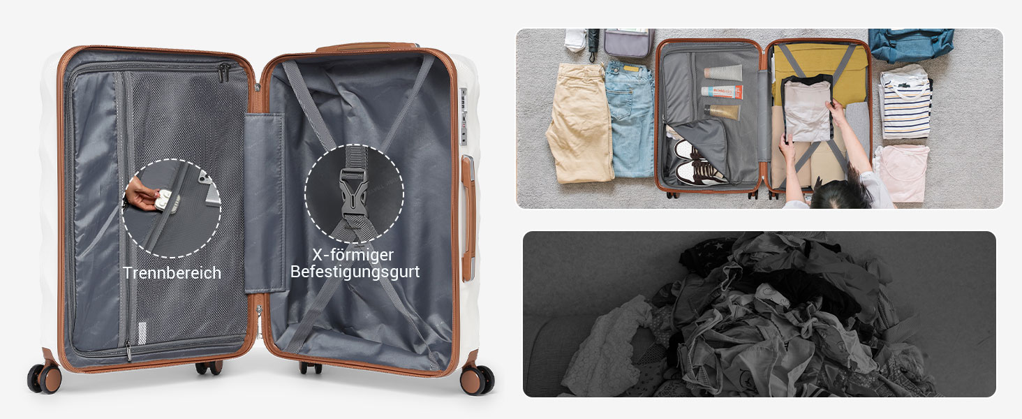 Набір валіз British Traveller: ручна валіза 54x36.5x21.5 см + косметичка 31x25x17 см, ABS+PC, кремовий