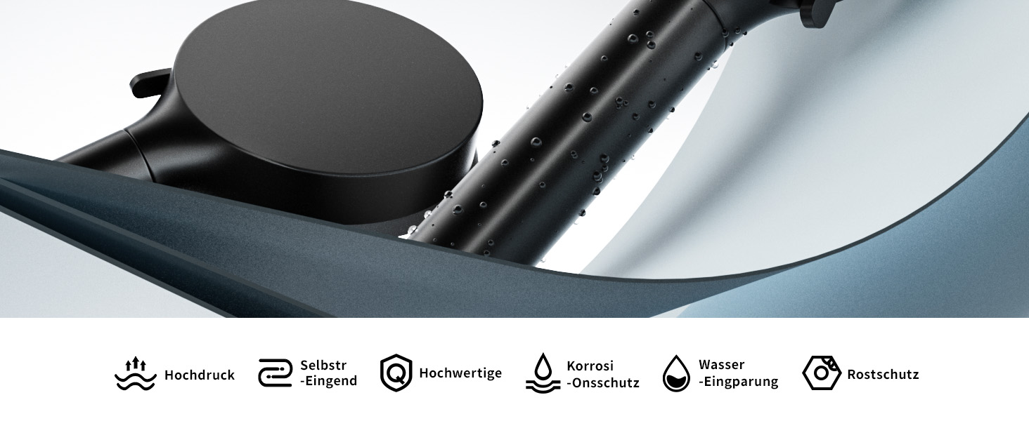 Фільтр для душу Cobbe з шлангом, високонапірна ручна лійка з 20-ступеневою фільтрацією, економна лійка з 6 режимами, підвищувач тиску для жорсткої води, чорний, 6 режимів, шланг