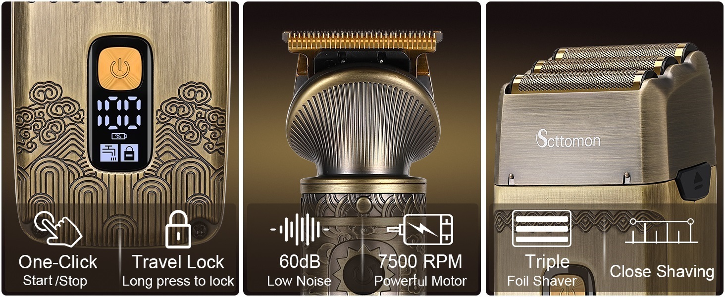 Електрична бритва та тример для бороди Набір для чоловіків, на батарейках