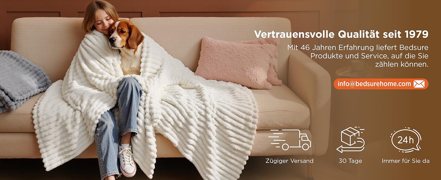 BEDSURE Плед великий 220x240 см - теплий, м'який, для дивана та декору інтер'єру, вовняний, флісовий, білий