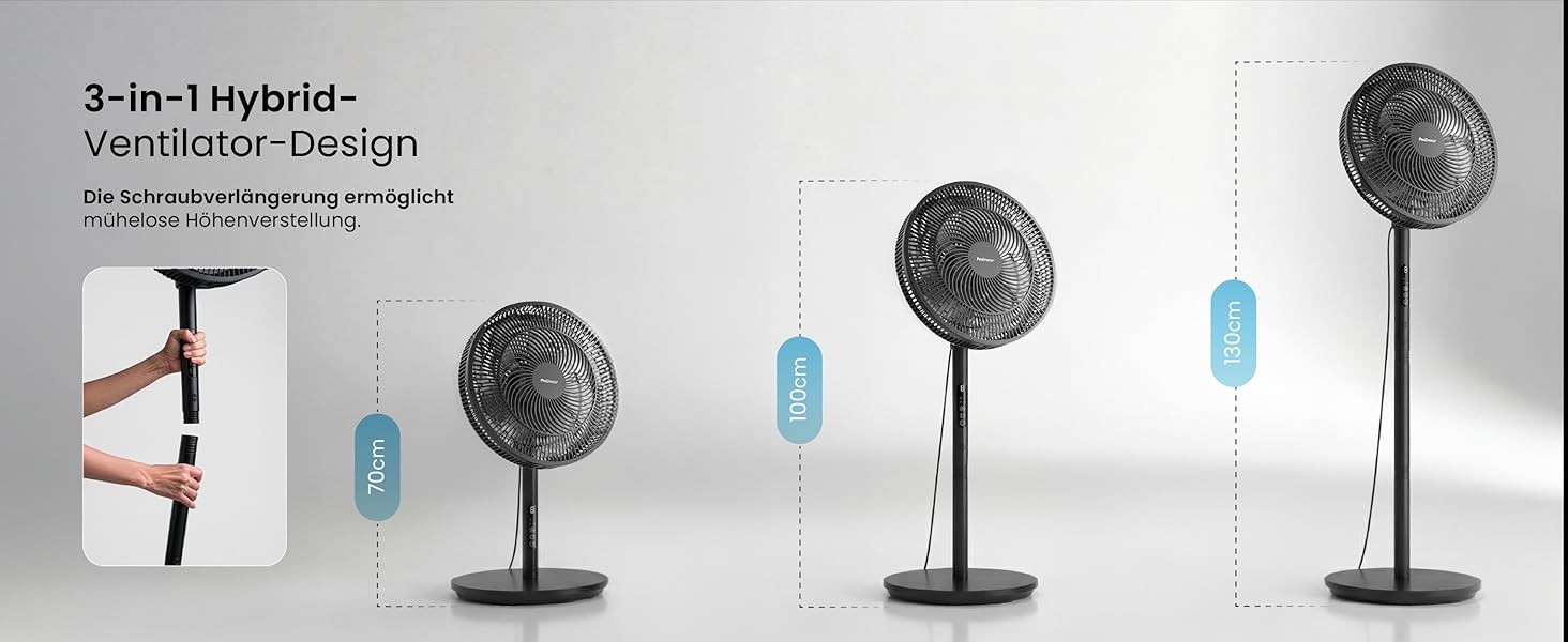 Вентилятор підлоговий Pro Breeze AirFlo Slim: 3 швидкості, 95° поворот, таймер 9 год, пульт, для дому та офісу, чорний