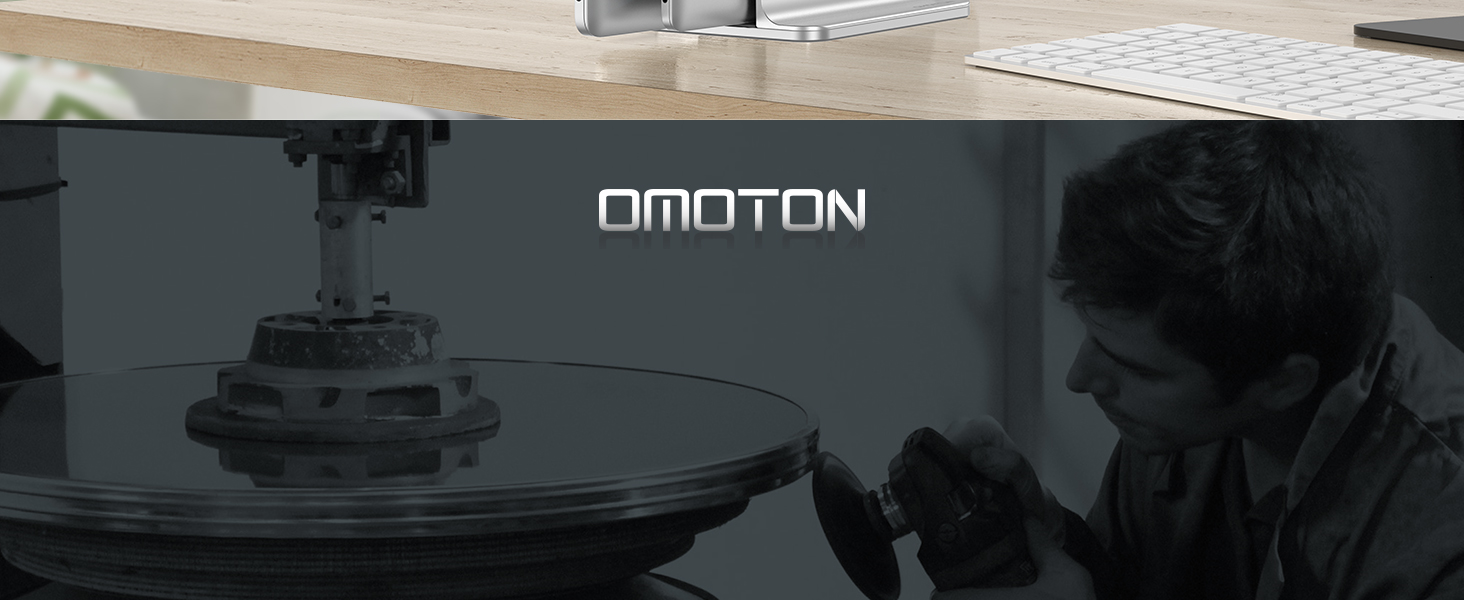 Підставка для ноутбука OMOTON, регульована, для MacBook Air/Pro (до 17.3 дюймів), срібна