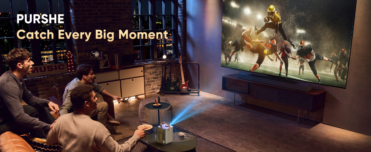 Міні проєктор Beamer Bluetooth Full HD 1080P для кіно та ігор, портативний, сумісний з iOS, Android, Windows, TV Stick, HDMI, Smartphone, ігровими консолями, USB, з пультом ДУ