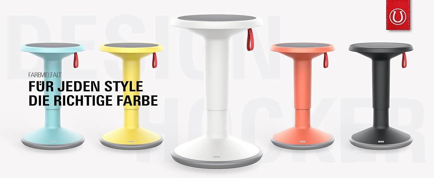 Ергономічний пуф Interstuhl UPis1 зі знімним ефектом гойдання, регульована висота, неслизьке дно та захист від перекидання - офісний пуф