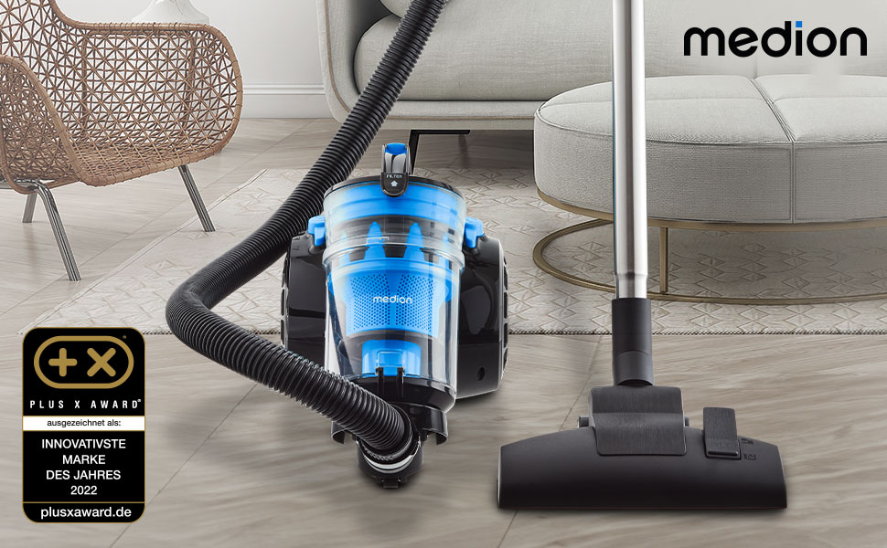 MEDION Безмішковий пилосос Zyklon P4000 (900 Вт, 4.3 л, HEPA 13, 11 м, MD 11906) блакитний