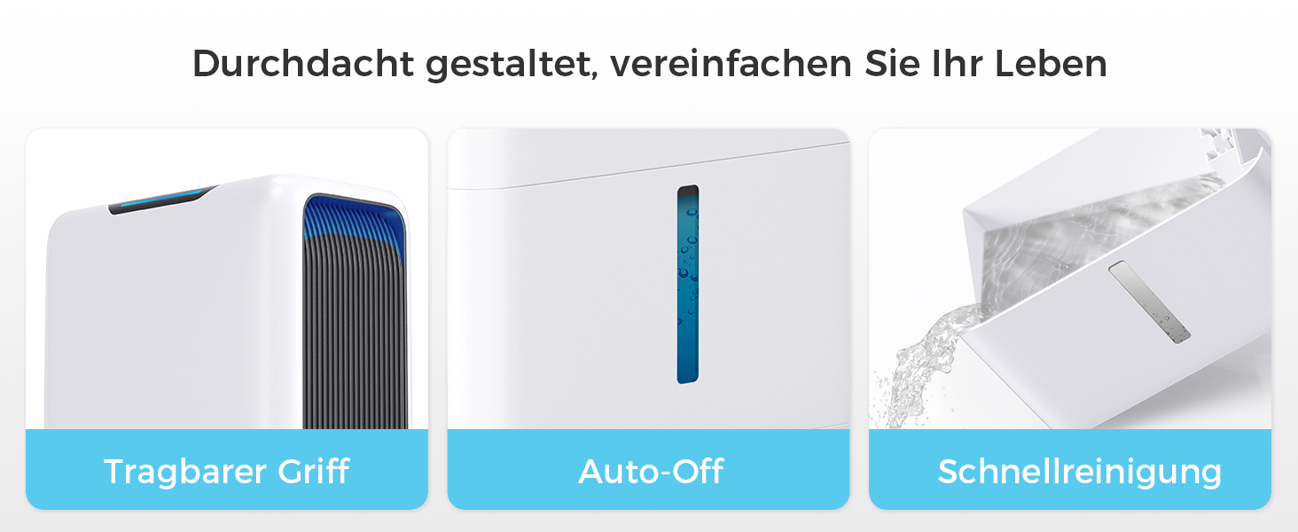 Електричний осушувач повітря 3л, для дому до 20㎡, з технологією Dual Peltier, 30дБ, таймер 24г