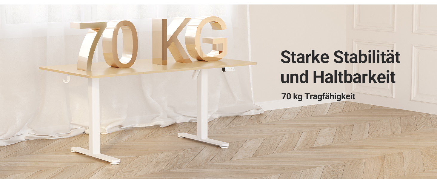 Регульований стіл Claiks 120x60 см: електричний, з пам'яттю, з гачками | Стіл для стоячи/сидячи