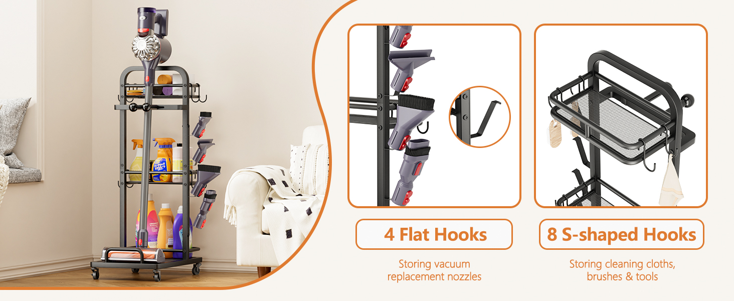 Стійка для акумуляторного пилососа Dyson Gen5 V15s/V15/V12/V11/V10/V8/V7/V6 - металева підставка з коробкою для зберігання аксесуарів