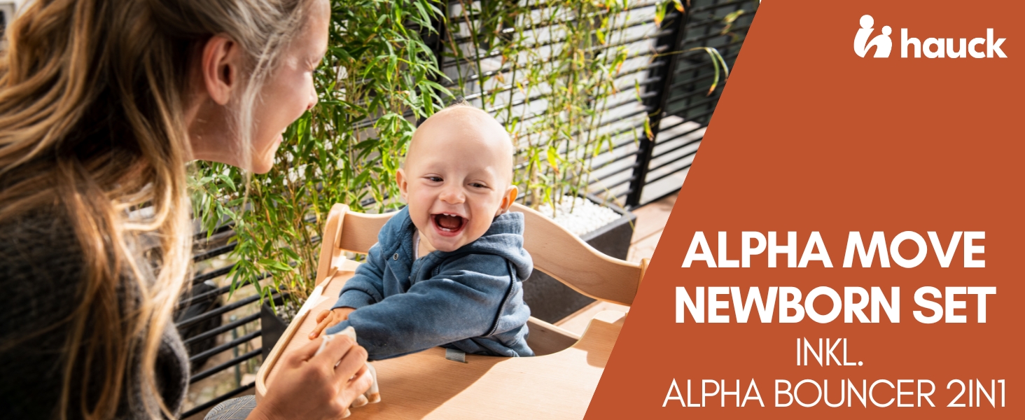 Дитячий стільчик Hauck Alpha Move Newborn Set - регульований, з підставкою для новонароджених та піднос
