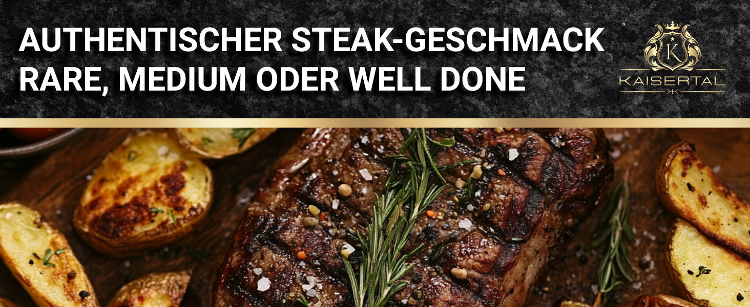 Сковорода-гриль KaiserTal з чавуну 27 см – для стейків та смаження на грилі – сумісна з індукцією, газом та духовкою