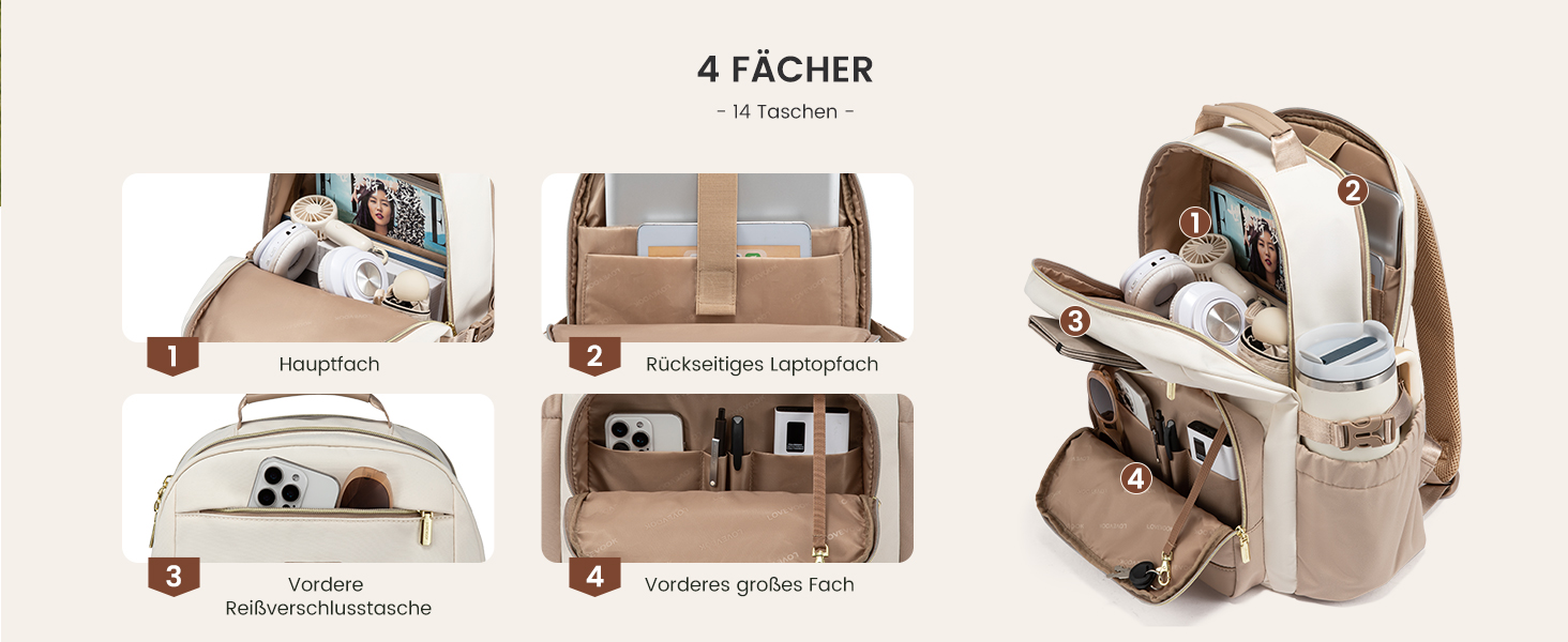 LOVEVOOK Рюкзак для жінок, 15.6