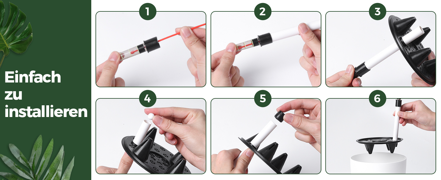 Набір горщиків для квітів T4U 15см з автополивом та індикатором рівня води, 4 шт. (білий, 22*21см)