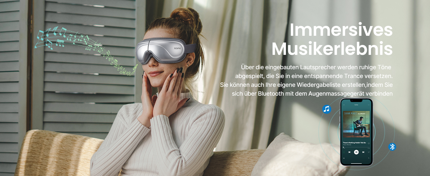 Масажер для очей RENPHO Eyeris 2 з підігрівом та вібрацією - для релаксації та покращення сну, сріблястий