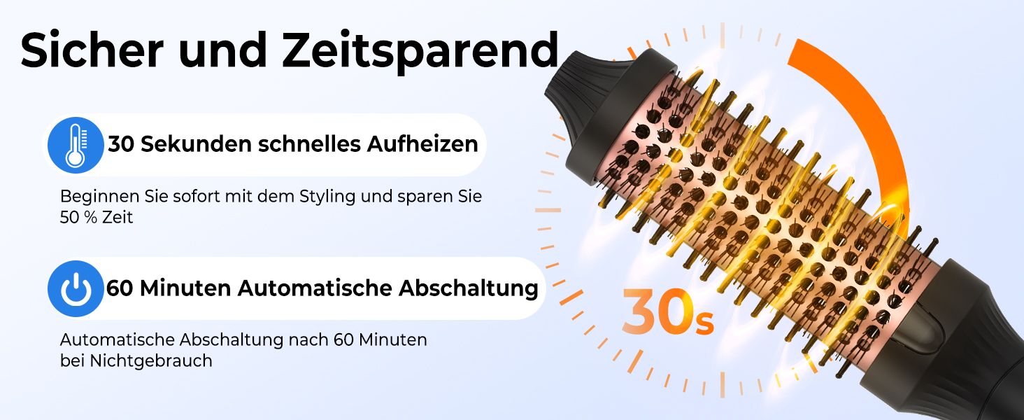UKLISS Hairstyler 5 в 1: Фен-щітка, плойка, насадки для об'єму та вирівнювання (Рожеве золото)