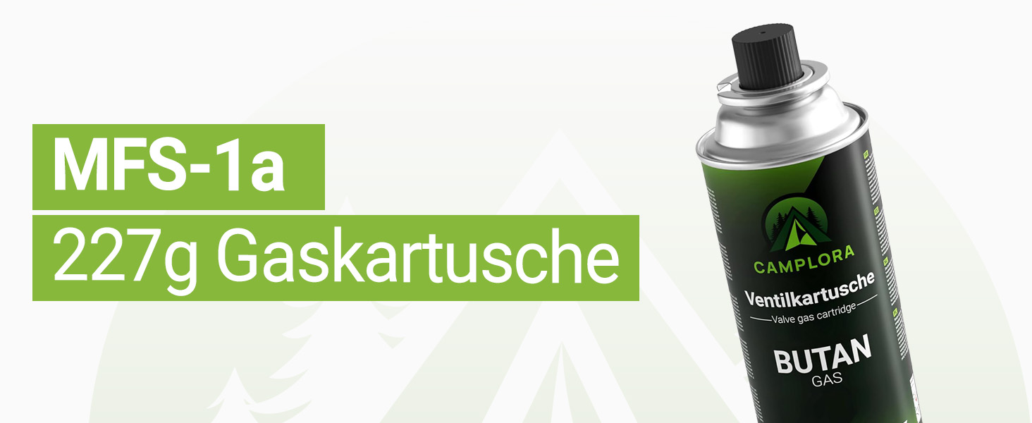 Газовий наметковий пальник для картриджів MFS-1a з кейсом та п'єзозапалювачем - 2.2 кВт, з функцією безпечного відключення (включно з 16 картриджів 227г)