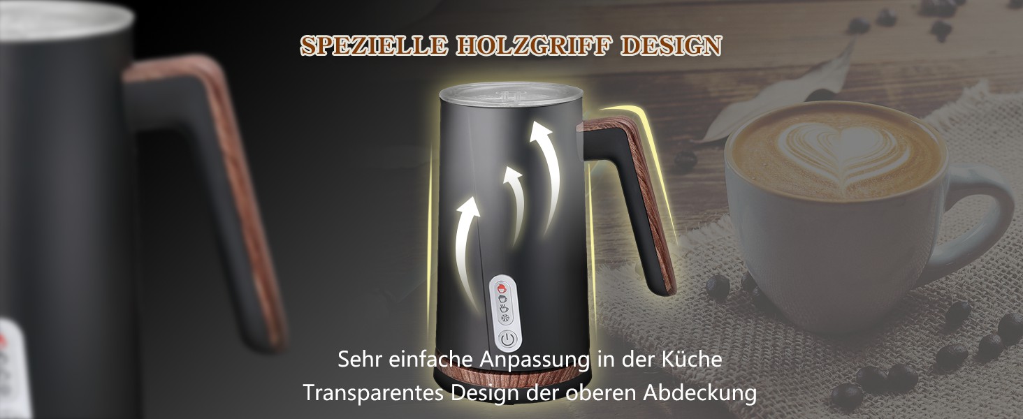 Електричний спінювач молока 4-в-1 – спінювач молока, нагрівач молока з автоматичним відключенням, білий (чорний)